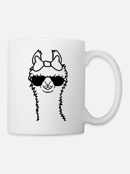 Sonnenbrille Mama Lama cool - Tasse - Weiß