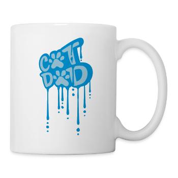 Chat Papa Graffiti Patte - Mug blanc - blanc - Droite