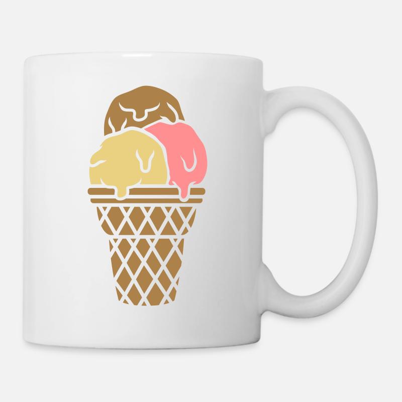 Schokolade Vanille Erdbeer Eis - Tasse - Weiß