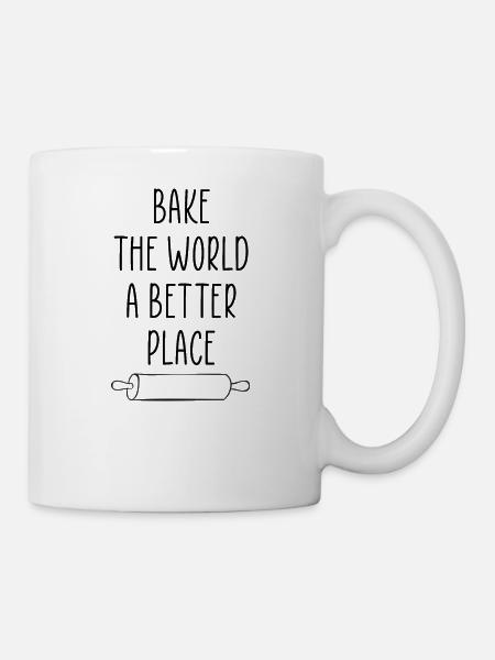 Backen Sie das World Cooking Zitat - Kop/krus - hvid