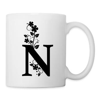 Anfangsbuchstabe N Vorname - Tasse - Weiß - Rechts