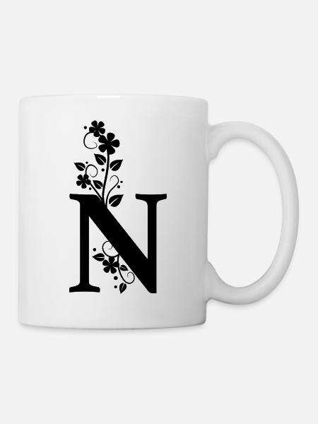 Anfangsbuchstabe N Vorname - Tasse - Weiß