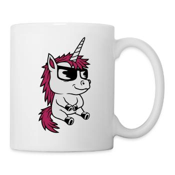 Cool Sunglasses Unicorn Comic - Mug - white - Right