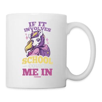 Unicorn girl loves school Enrollment - Mug - white - Right
