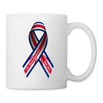 Solidarité Mort Elizabeth II Ruban de paix - Mug blanc - blanc - Droite