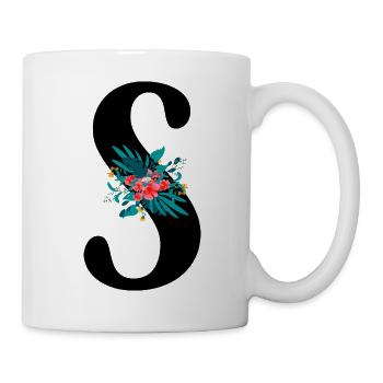 lettre S fleuris - Mug blanc - blanc - Droite