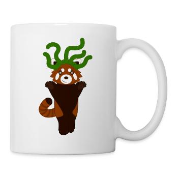 Panda roux déguisé en gorgone pour Halloween - Mug blanc - blanc - Droite