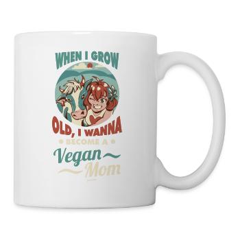 when I grow up I become a vegan mother - Mug - white - Right