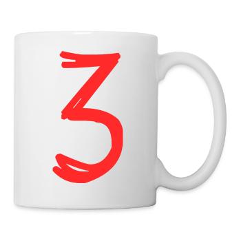 3 JAHRE. 3. JUBILÄUM. GEBURTSTAG 3 JAHRE. DREI - Tasse - Weiß - Rechts