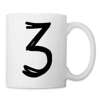 3 YEARS. 3rd ANNIVERSARY. BIRTHDAY 3 YEARS. THREE - Mug - white - Right