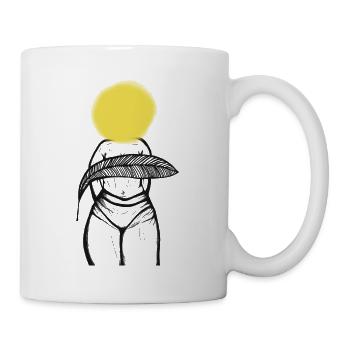 Croquis de dessin corporel pour femmes Feuille de soleil d’été - Mug blanc - blanc - Droite