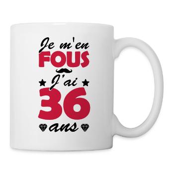 j ai 36 ans / cadeau anniversaire 36 ans - Mug blanc - blanc - Droite