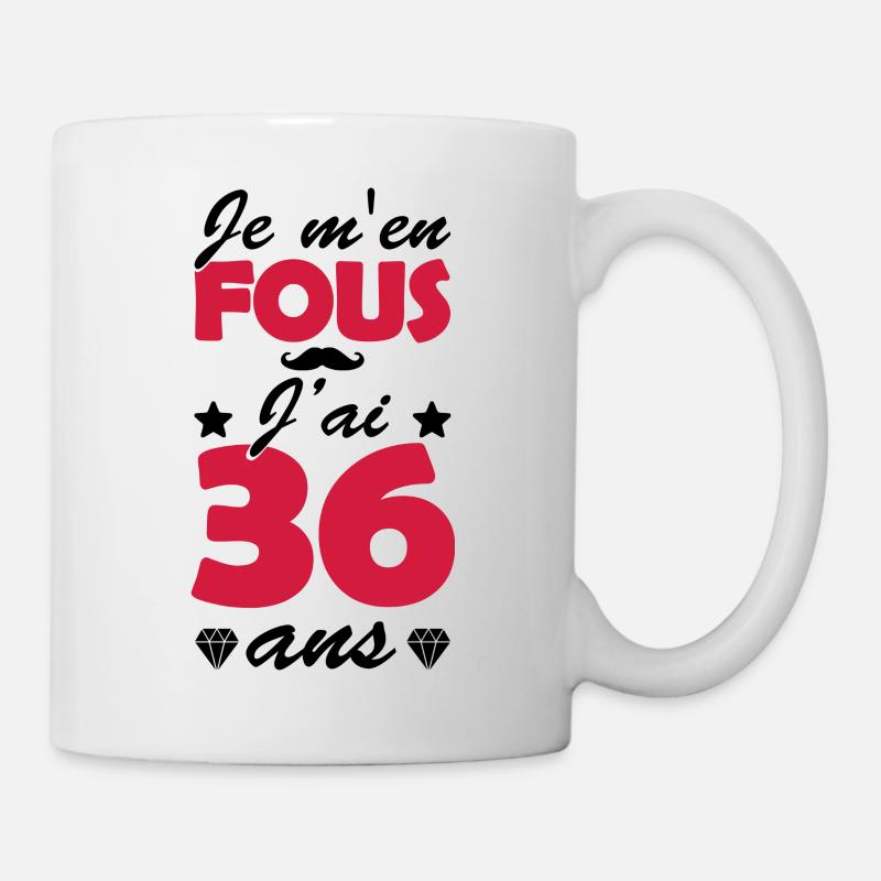 j ai 36 ans / cadeau anniversaire 36 ans - Mug blanc - blanc
