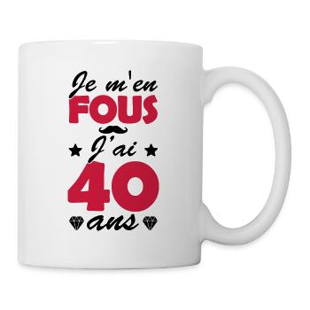 j'ai 40 ans / humour anniversaire 40 ans - Mug blanc - blanc - Droite