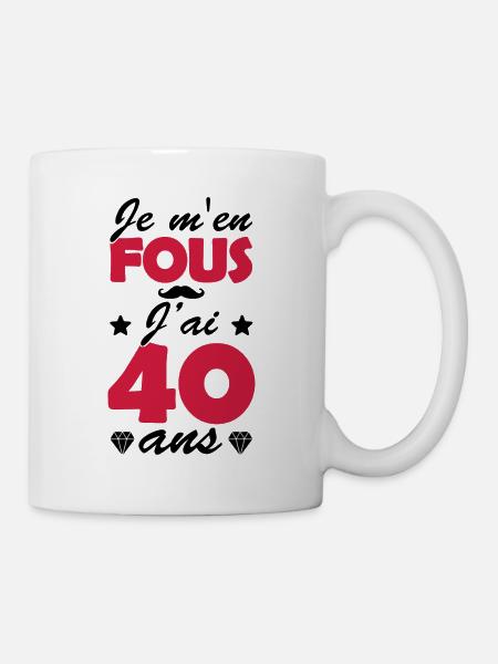 j'ai 40 ans / humour anniversaire 40 ans - Mug blanc - blanc