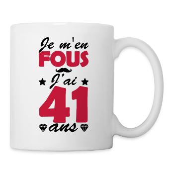 j'ai 41 ans / humour anniversaire 41 ans - Mug blanc - blanc - Droite