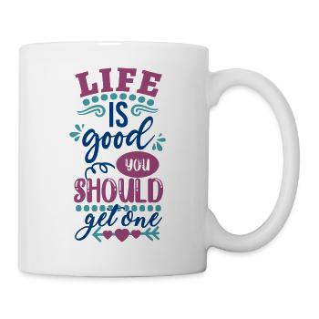 Das Leben ist Essen, das du raus solltest - Tasse - Weiß - Rechts