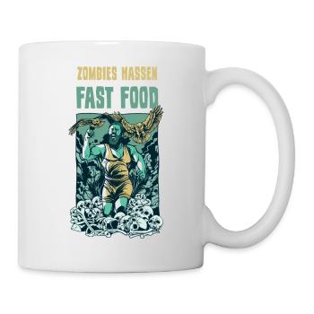 Lustiges Marathon Läufer Laufen Cross Country - Tasse - Weiß - Rechts