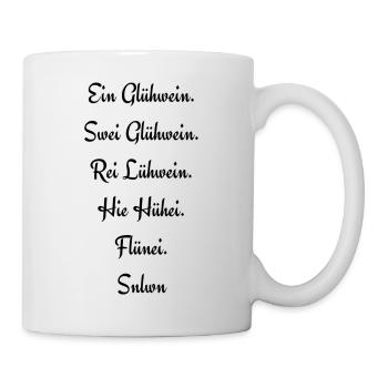 Ein Glühwein Swei Glühwein Lustiges T-Shirt - Tasse - Weiß - Rechts