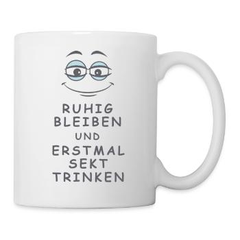 Sekt trinken - Tasse - Weiß - Rechts