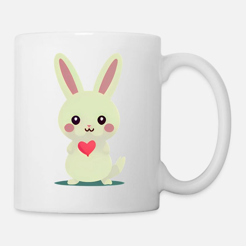 Lapin de cœur - Mug blanc - blanc