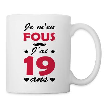 j ai 19 ans / humour anniversaire 19 ans - Mug blanc - blanc - Droite