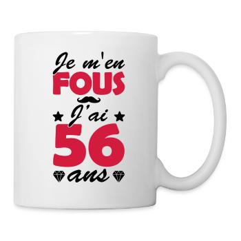 j ai 56 ans / humour anniversaire 56 ans - Mug blanc - blanc - Droite