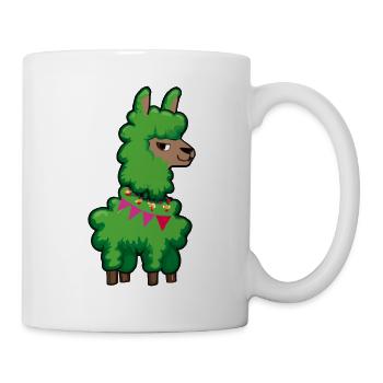 Alpaca Lama Christmas Green Christmas Tree - Mug - white - Right