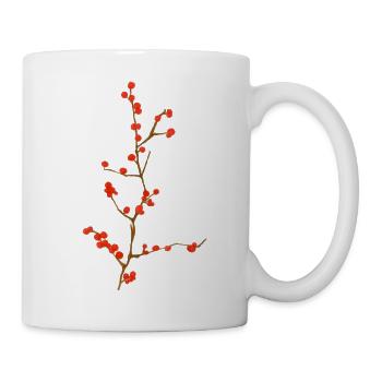 Baies de sorbier à brins Holly Ilex - Mug blanc - blanc - Droite