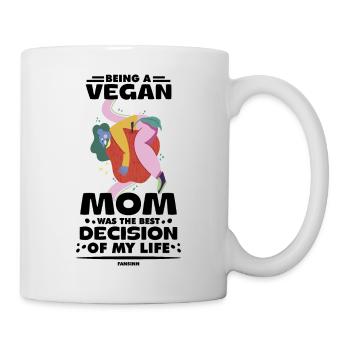 vegan mother loves fruits and vegetables - Mug - white - Right