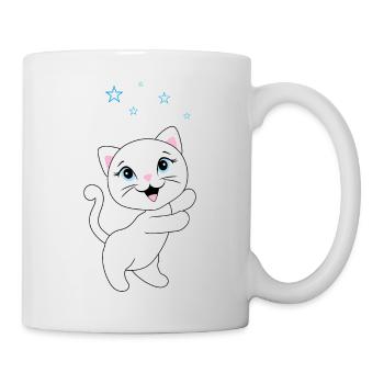 Kitten catches stars - Mug - white - Right