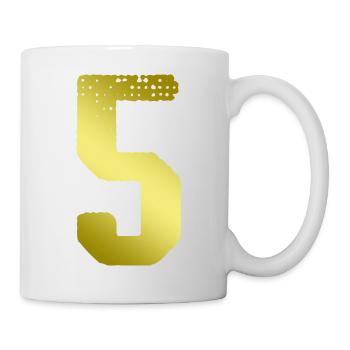 5 Number jersey - Mug - white - Right