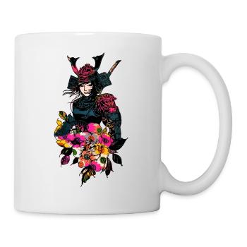 Japanese Geisha Chrysanthemum Samurai Warrior 109 - Mug - white - Right