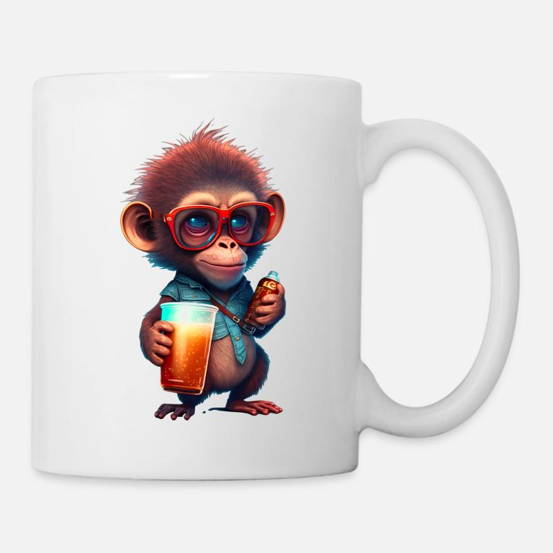 Monkeywithune boisson - Mug blanc - blanc