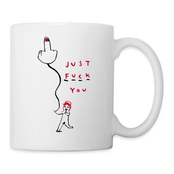 Doigt du milieu Fuck You Fuck off Comic Cartoon - Mug blanc - blanc - Droite