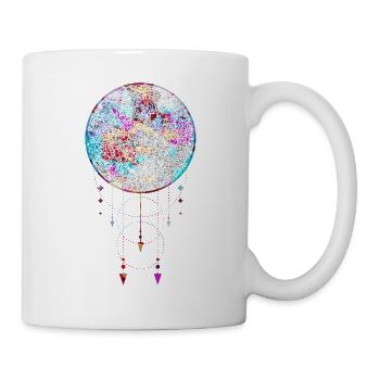 mandala yoga boho flower nature spiritual mon sun - Mug - white - Right