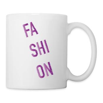 Lettrage de mode magenta - Mug blanc - blanc - Droite