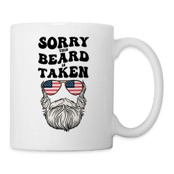 Désolé cette barbe est prise chemise Saint-Valentin - Mug blanc - blanc - Droite