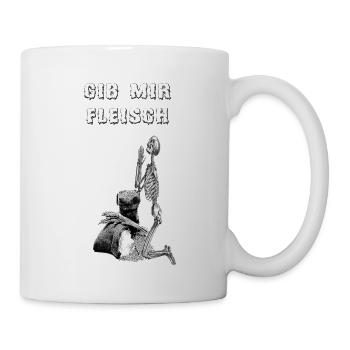 Skeleton prays - give me meat - grain grain grain - Mug - white - Right