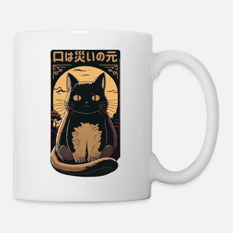 Chat noir - Mug blanc - blanc