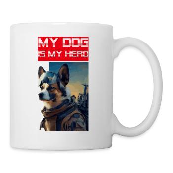 Is your dog also your personal hero? - Mug - white - Right