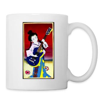 Geisha berçant le monde - Mug blanc - blanc - Droite
