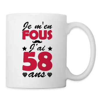 j ai 58 ans / cadeau humour anniversaire 58 ans - Mug blanc - blanc - Droite