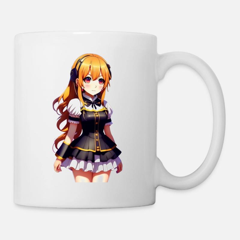 Chibi süßes Mädchen. Chibi Süßes Mädchen Aufkleber - Tasse - Weiß