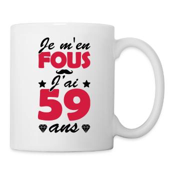 j ai 59 ans / cadeau anniversaire 59 ans - Mug blanc - blanc - Droite