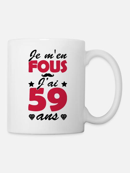 j ai 59 ans / cadeau anniversaire 59 ans - Mug blanc - blanc