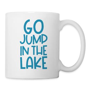 Allez sauter dans le lac - Mug blanc - blanc - Droite