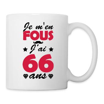je m en fous j ai 66 ans - Mug blanc - blanc - Droite