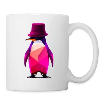 penguin with a hat Ur-Tshirt - Tasse - Weiß - Rechts