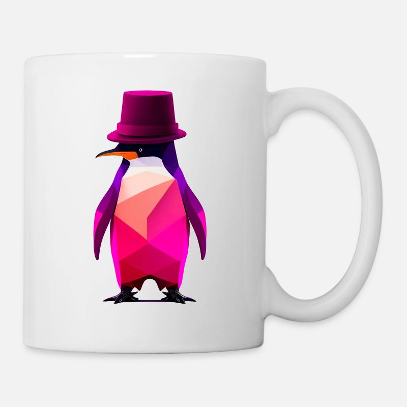 Pingouin avec un chapeau Votre-Tshirt - Mug blanc - blanc
